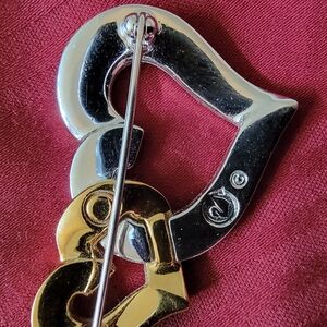 Silver and Gold Heart Brooch